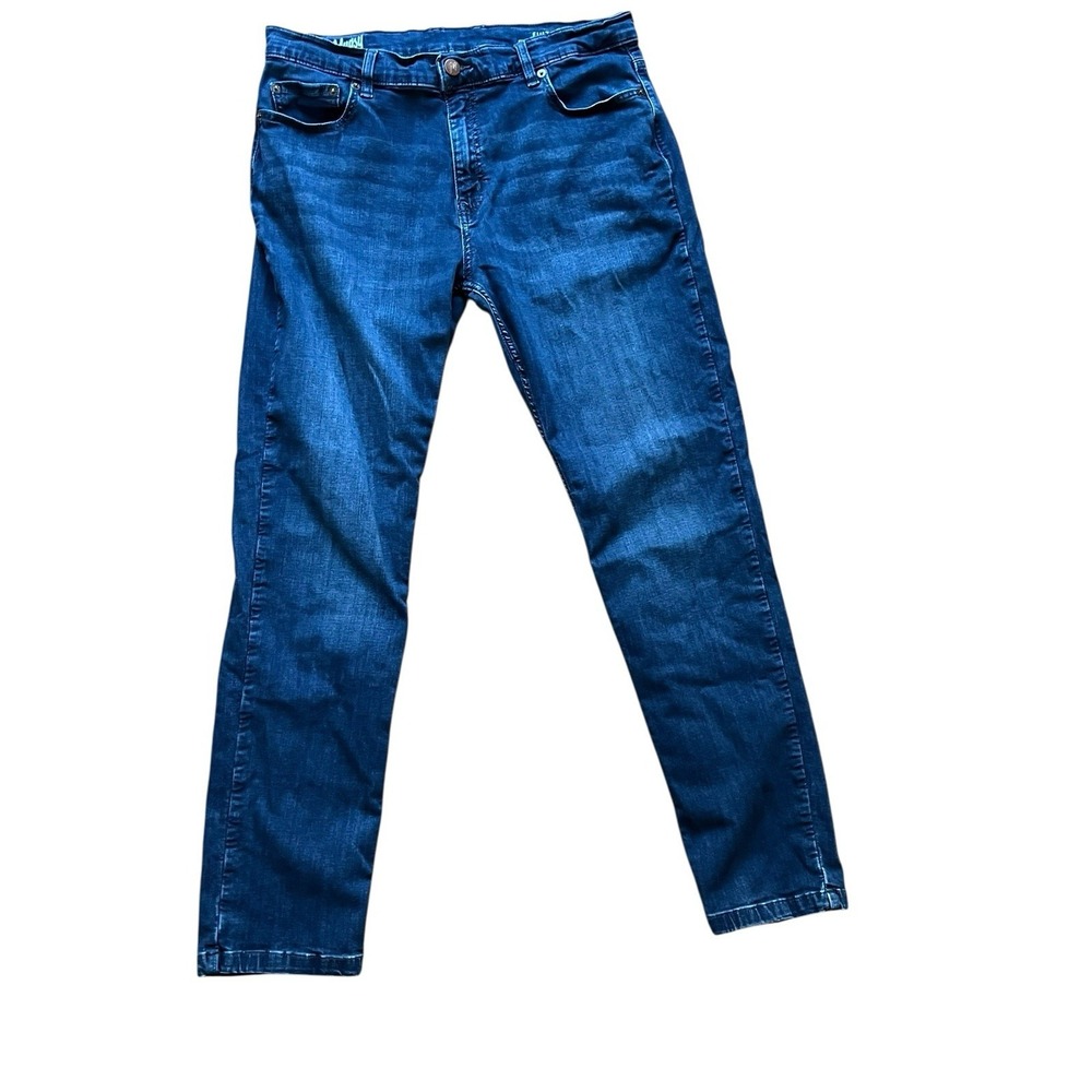 Mugsy Jeans Mens 38x32 Blue Fultons Slim Straight Stretch Denim Casual FLX3NFU